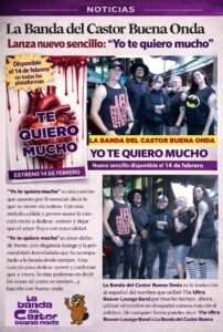 LA BANDA DEL CASTOR BUENA ONDA LANZA ESTE 14 DE FEBRERO “YO TE QUIERO MUCHO”